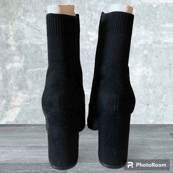 NWB Black Stretchy Pull on Sock Boots Size 9 - Picture 4 of 11